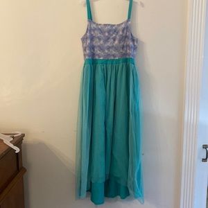 American Girl Teal and Lavender Formal Dress